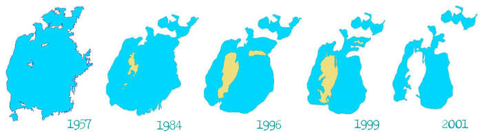 Аральское море: 1957-2001 гг.